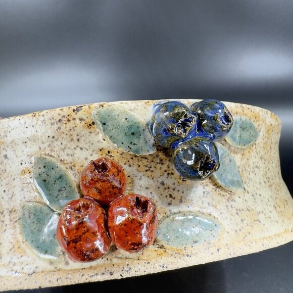 2015 Peastly Pottery Hand Made Pottery Dish Bowl Stoneware Speckled With Berries - Picture 9 of 15